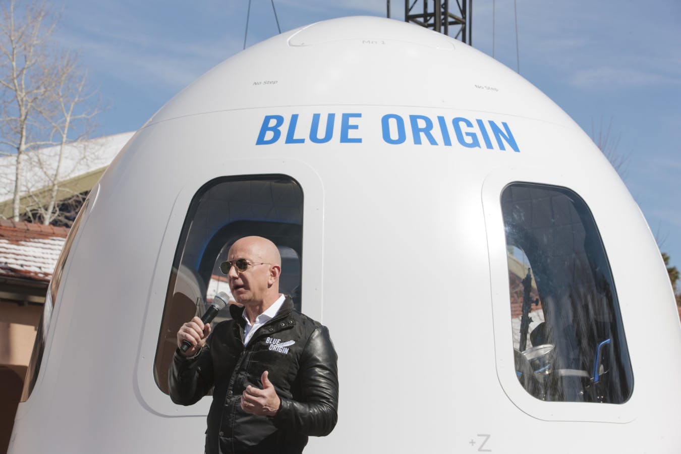 Jeff Bezos and his rocketship company Blue Origin. Photo by Bloomberg.