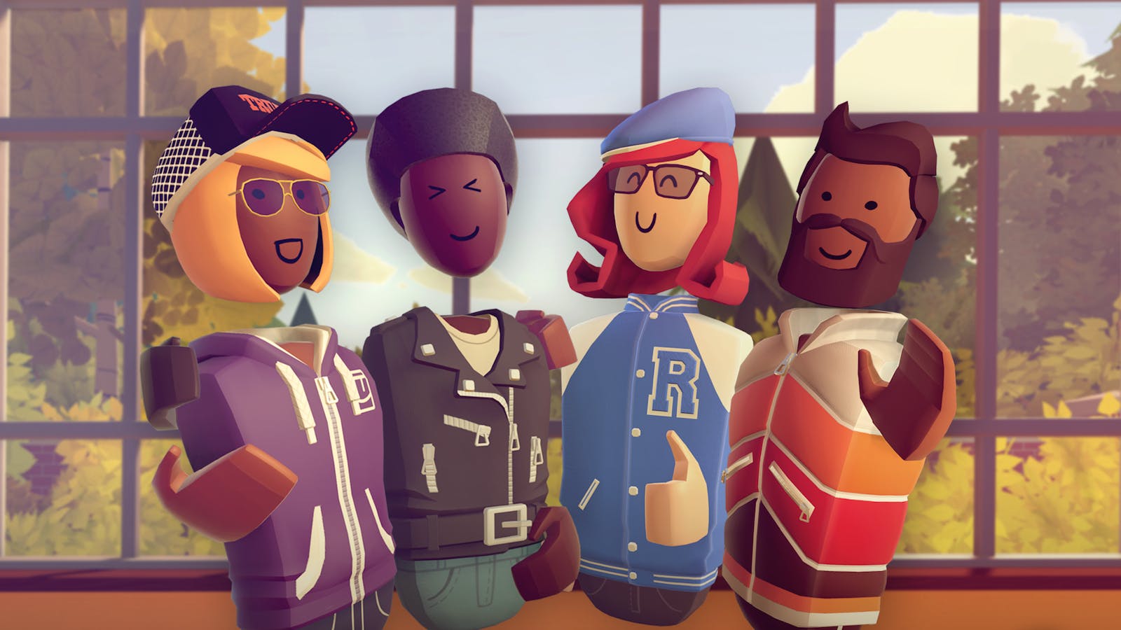 A group of four Rec Room avatars gathered together. Credit: Rec Room