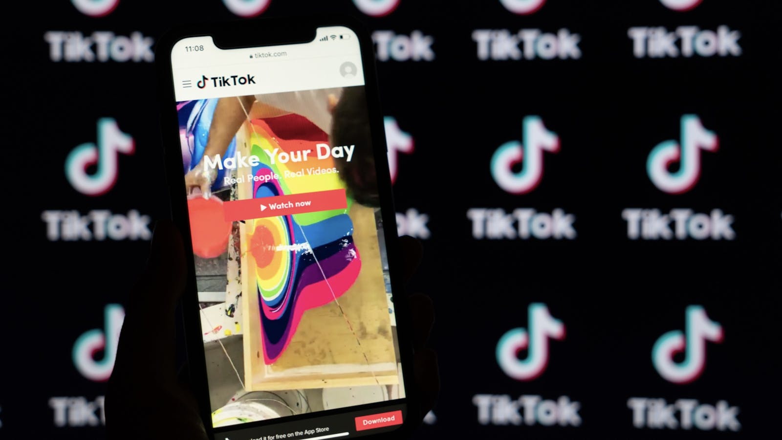 TikTok's app on a smartphone. Photo by Bloomberg.
