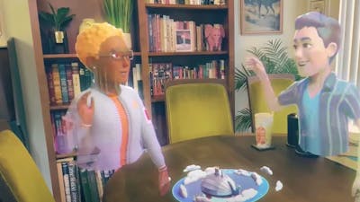 Simulation of Meta's Project Nazare augmented reality glasses. Credit: Meta