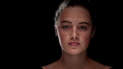 A 3D face rendered and animated in real-time with Ziva's ZRT Face Trainer tech. Credit: Ziva Dynamics.