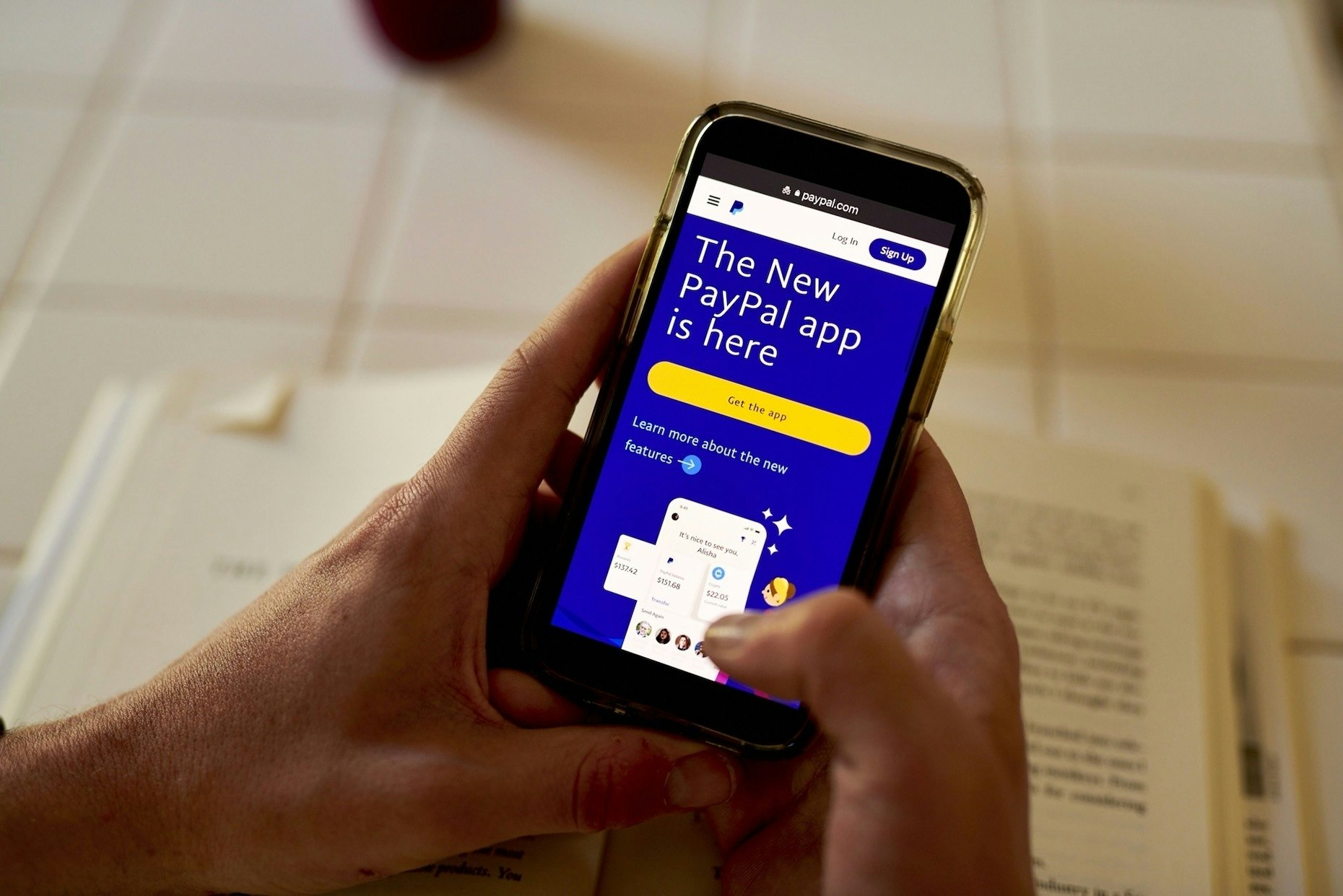 PayPall app. Photo: Bloomberg. 