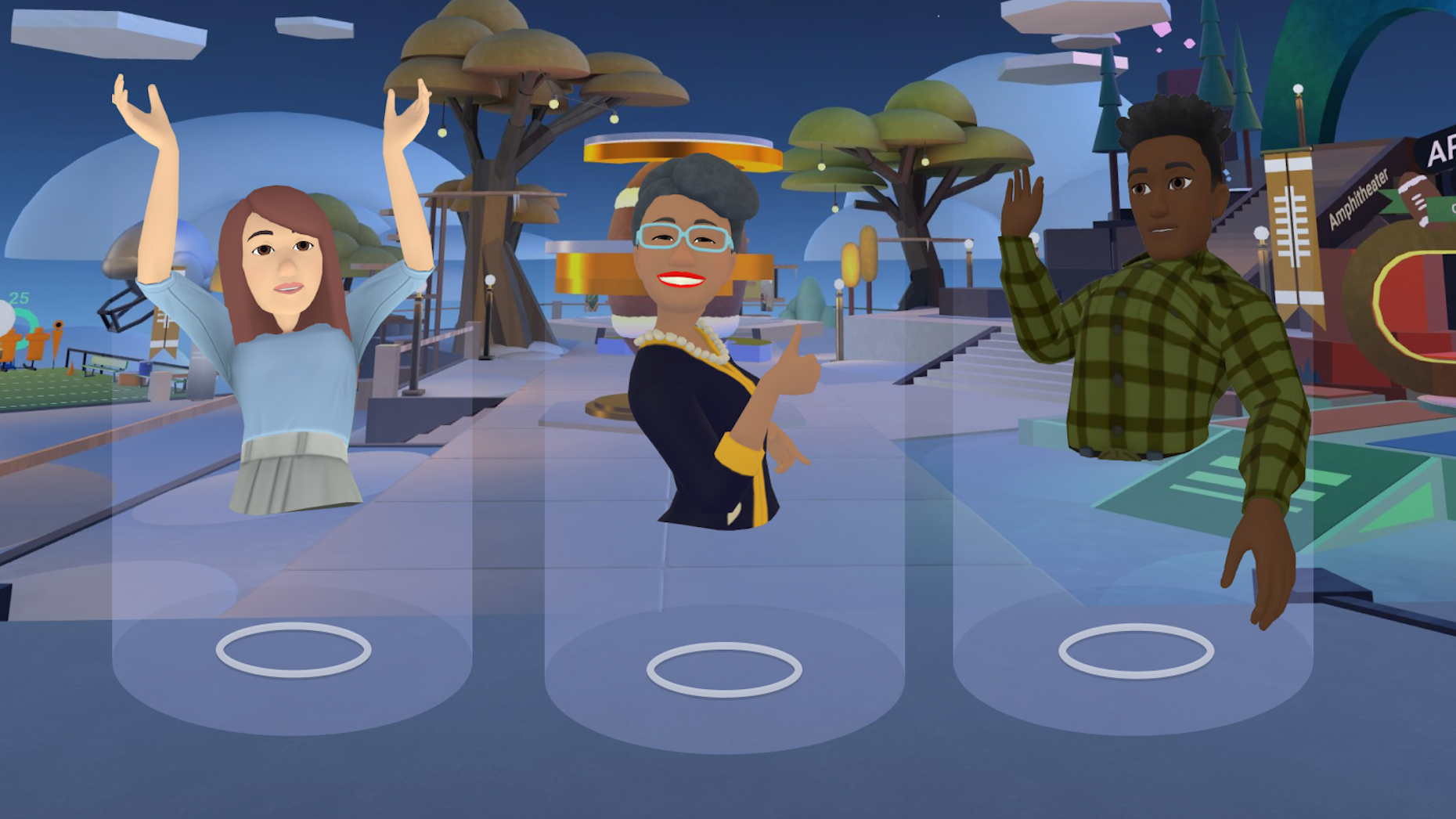 An illustration of the new "personal boundary" system in Horizon Worlds. Credit: Meta.