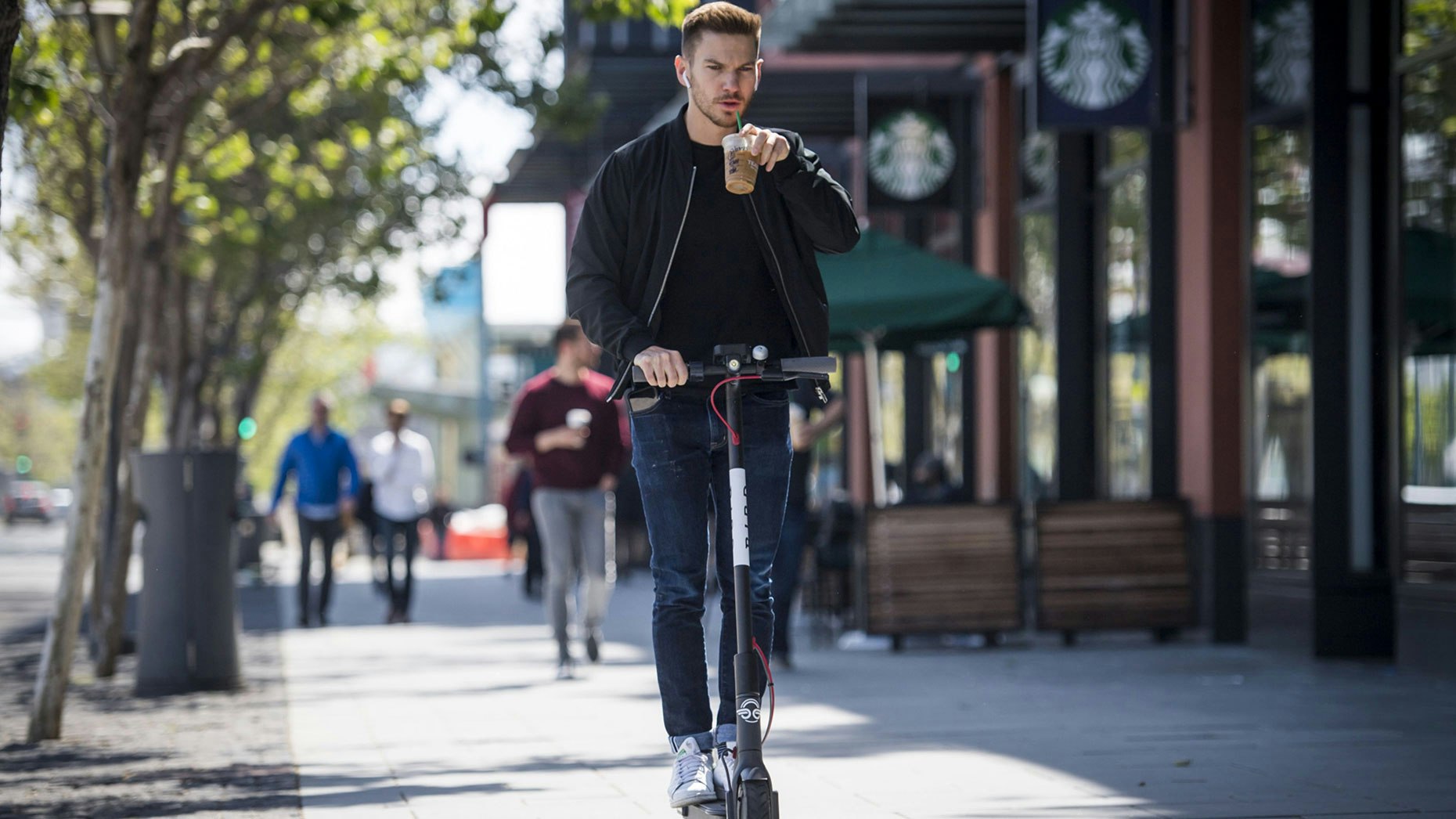 A Ninebot electric scooter in 2018. Photo by Bloomberg.
