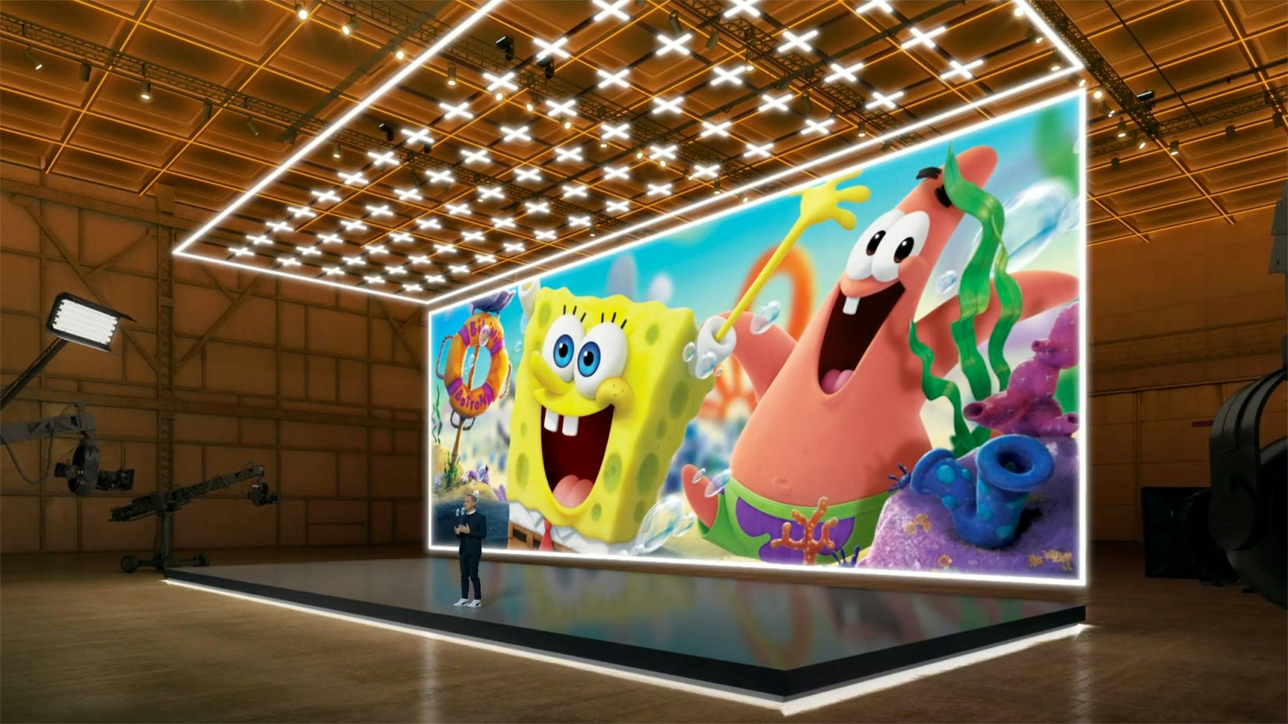Brian Robbins talks about 'SpongeBob SquarePants' at an investor day event for Paramount+. Screengrab via Vimeo.