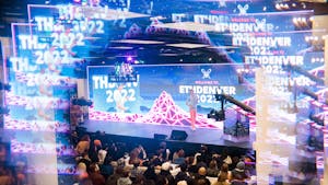 Ethereum creator Vitalik Buterin on stage at EthDenver.
Photo by Alexandra Masihy, EthDenver.