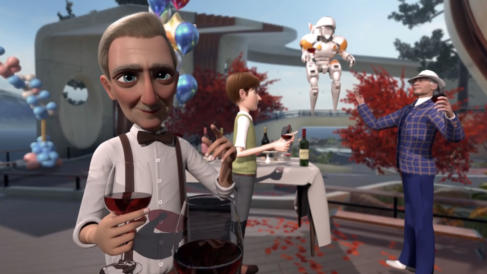 A metaverse wine tasting, as depicted in the "Viverse" concept reel. Credit: HTC.