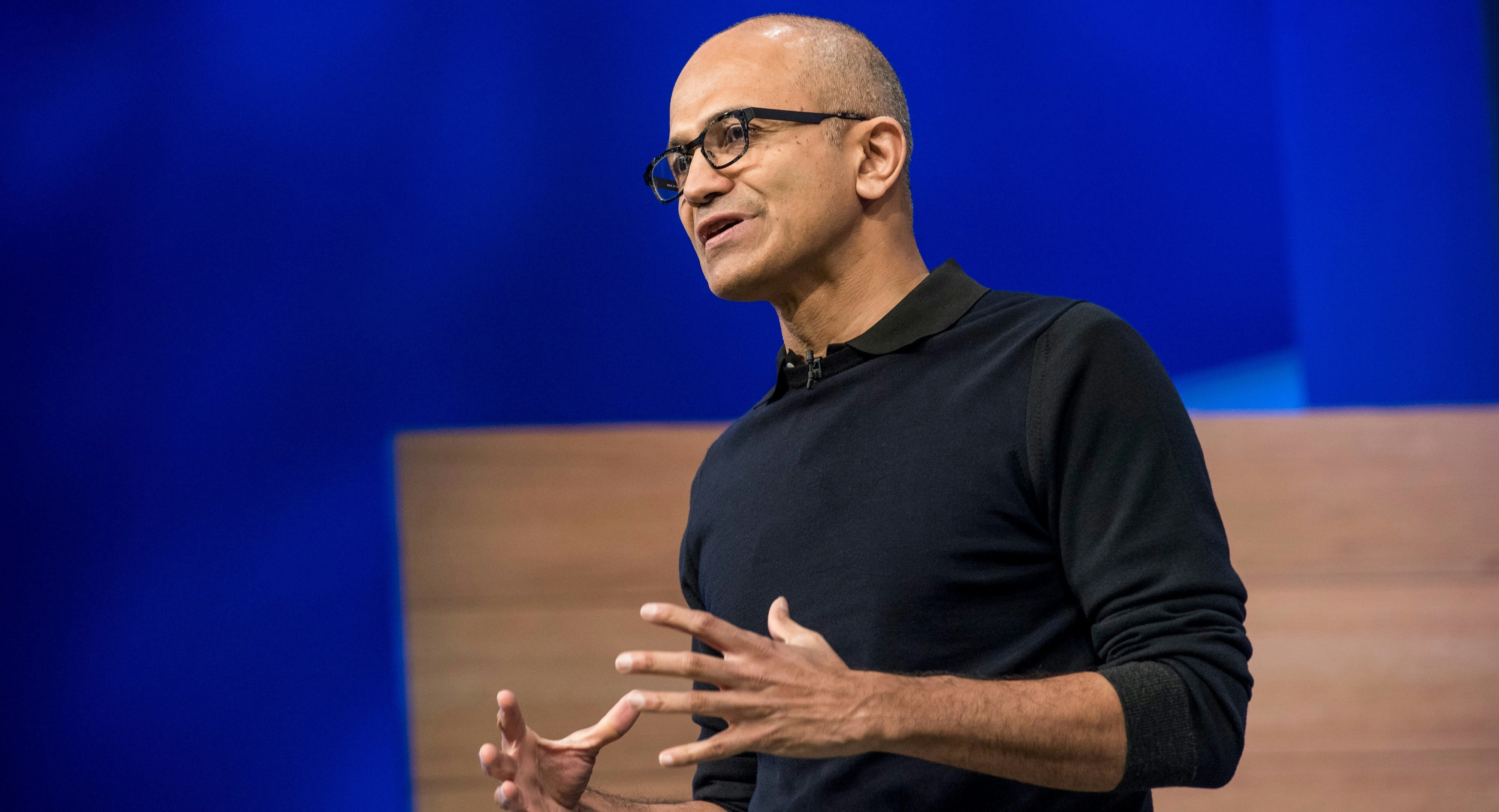 Microsoft CEO Satya Nadella. Photo by Bloomberg.