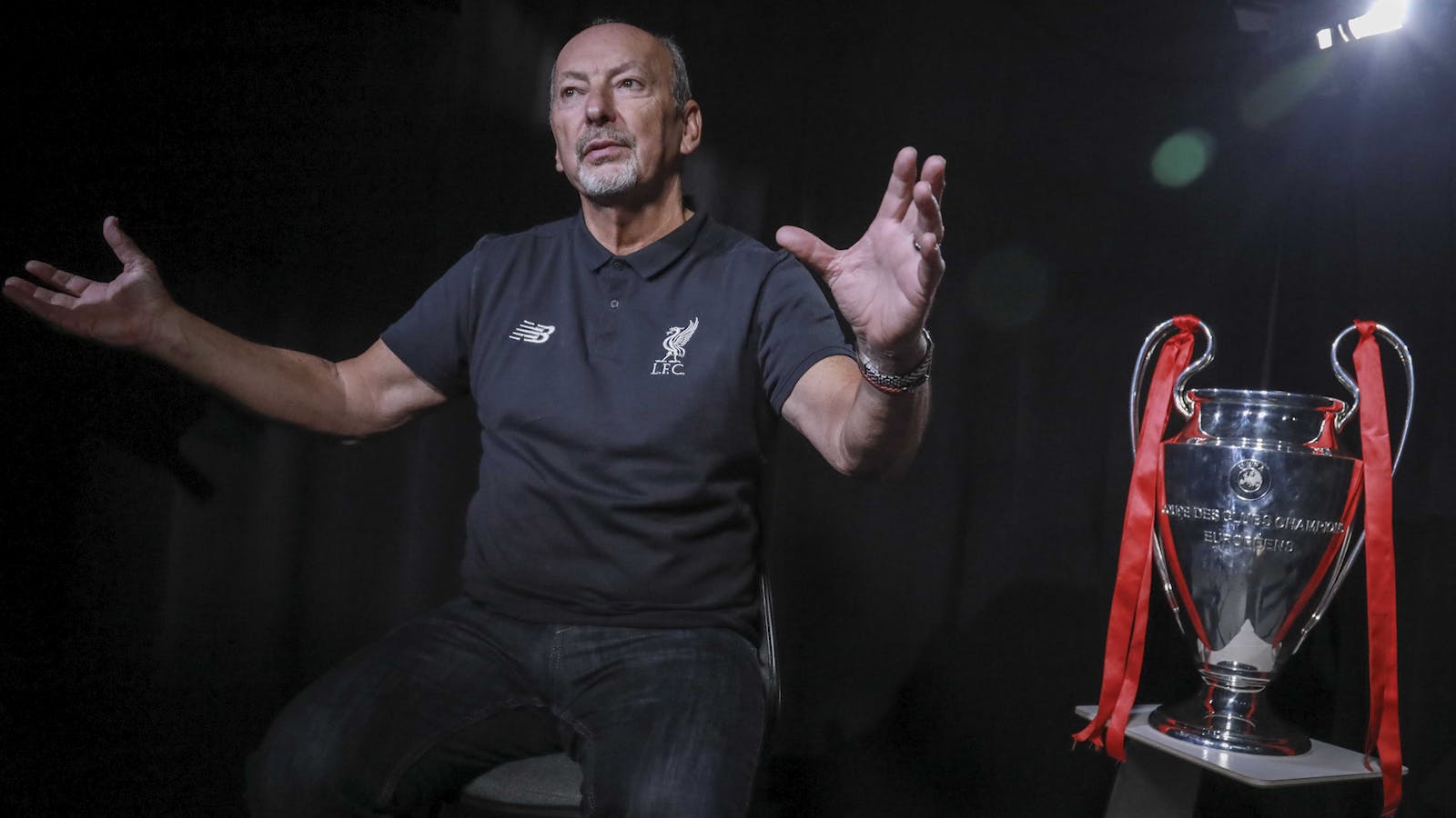 Peter Moore pictured with Liverpool FC's 2019 Champions League trophy. Photo: AP.