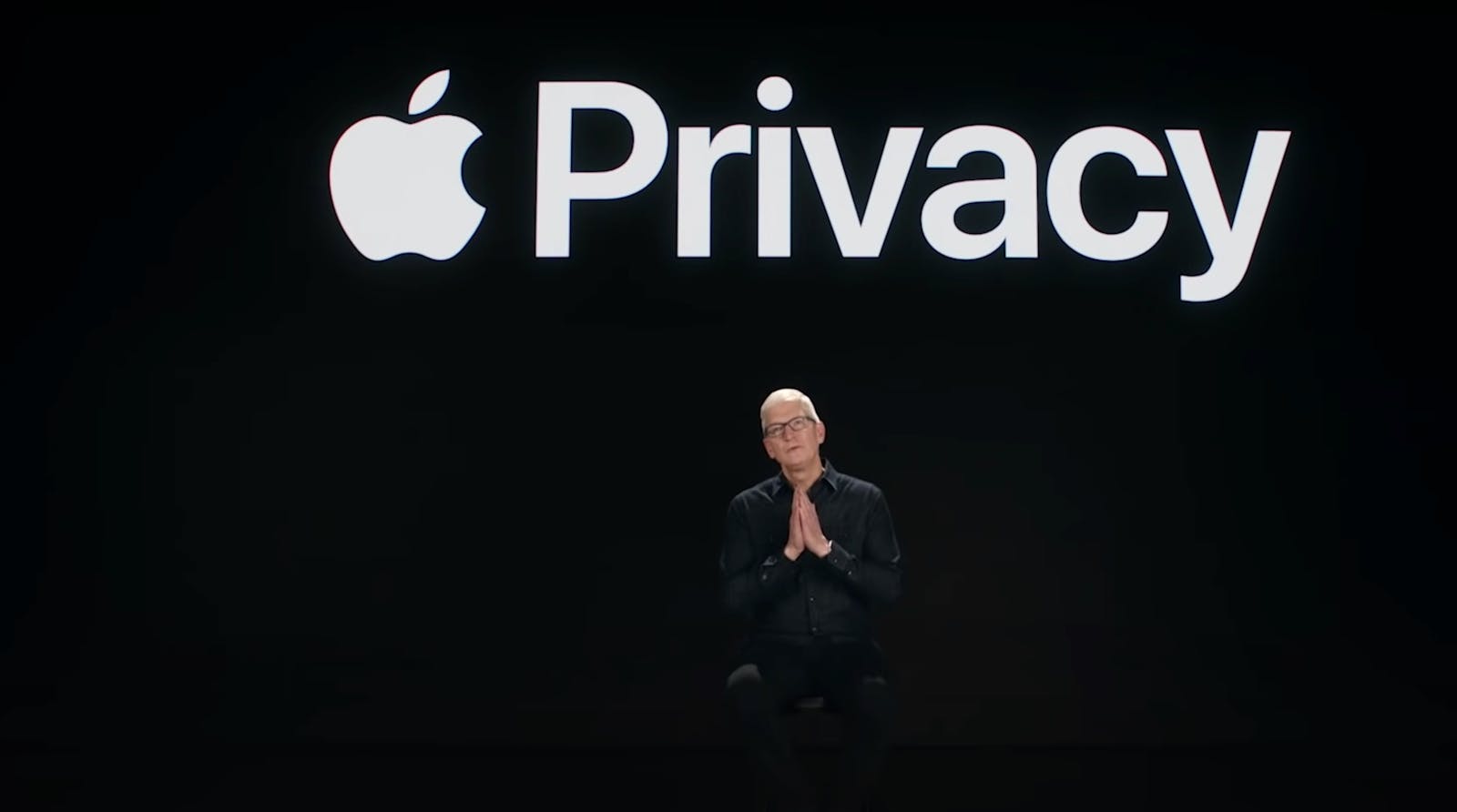 Apple CEO Tim Cook in a video promoting new privacy features in June 2021. Credit: Apple