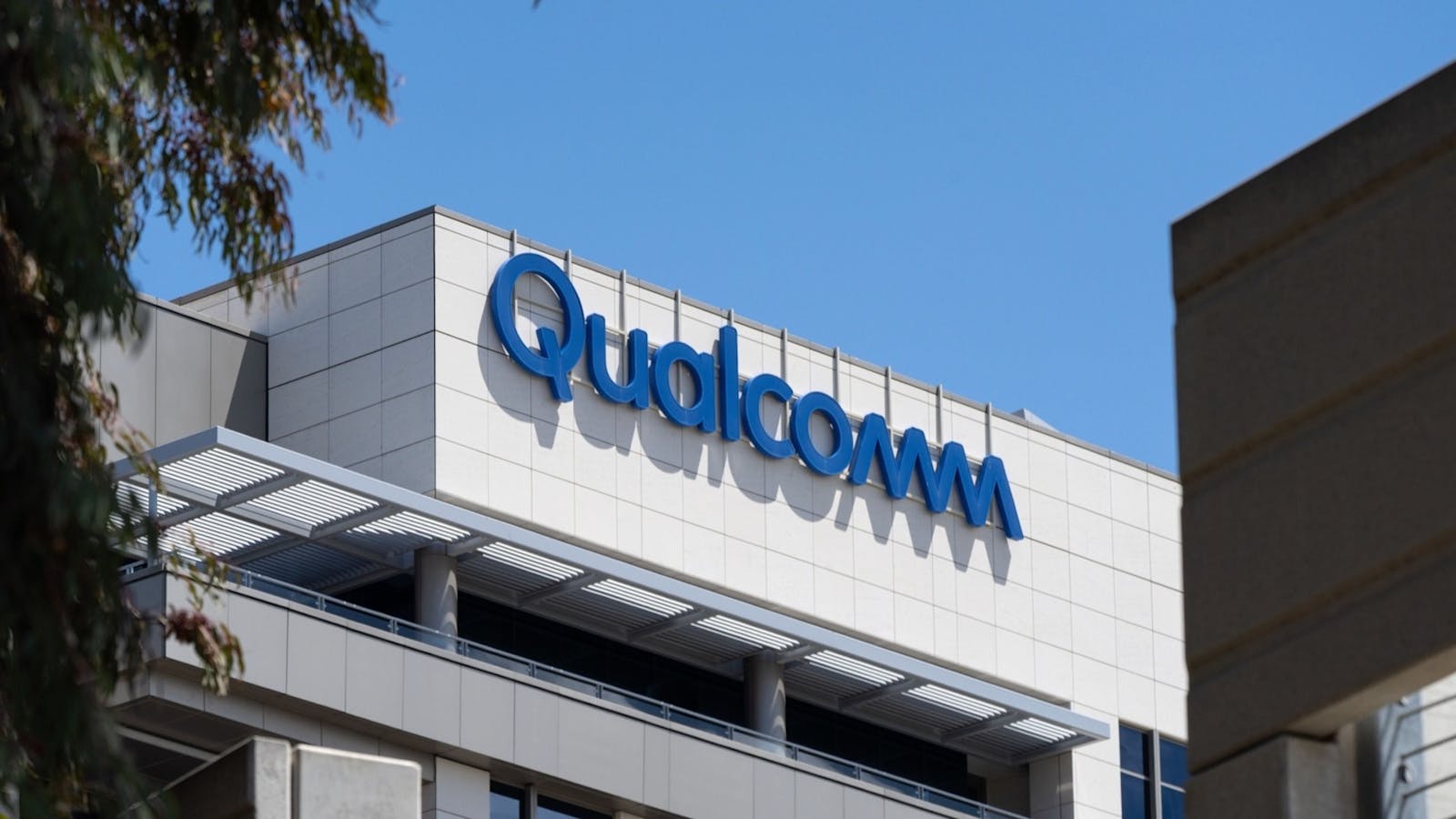 Signage at Qualcomm headquarters in San Diego. Photo: Bloomberg.