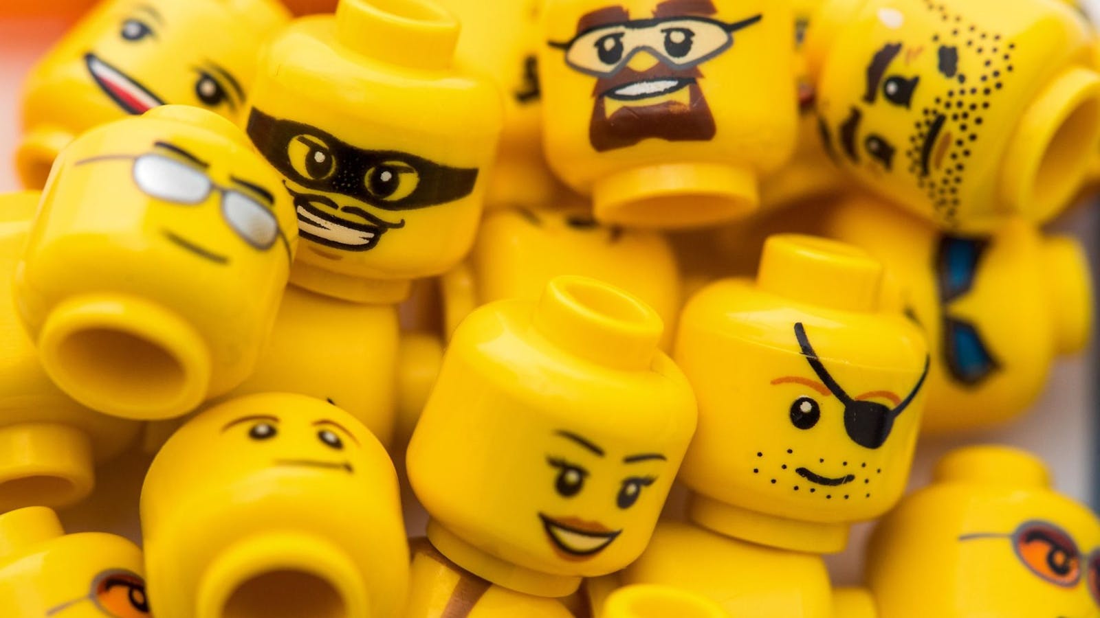 Minifigure faces, likely to be a fixture of Epic and Lego's joint metaverse venture. Photo: Bloomberg.