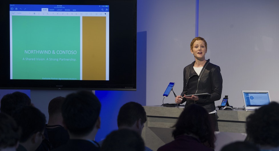 Julia White, general manager of product marketing for Microsoft Office. Photo by Bloomberg.