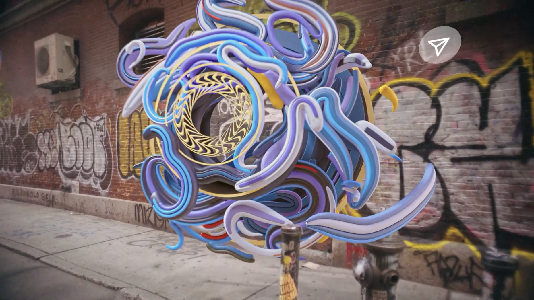 A mock-up of AR artwork from Meta's 2021 Connect presentation. Credit: Meta Platforms.