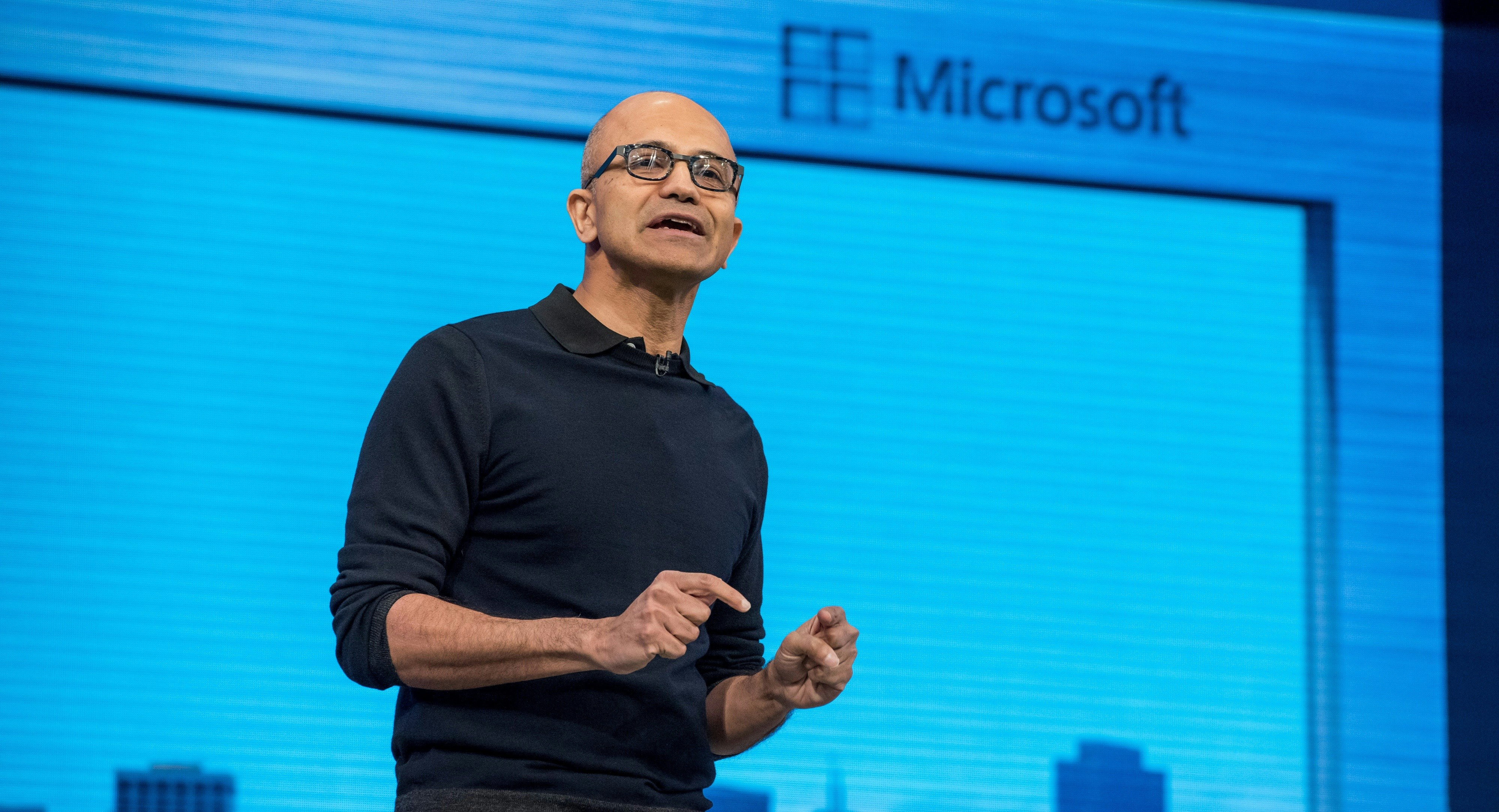Microsoft CEO Satya Nadella. Photo by Bloomberg.