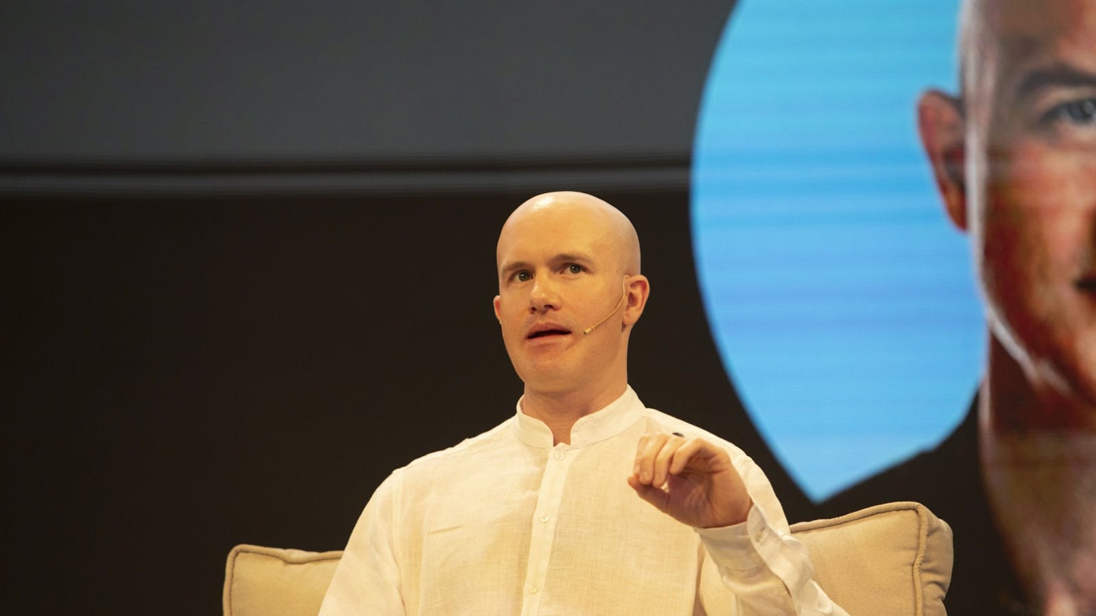 Brian Armstrong, chief executive officer of Coinbase Global Inc. Photo by Bloomberg.