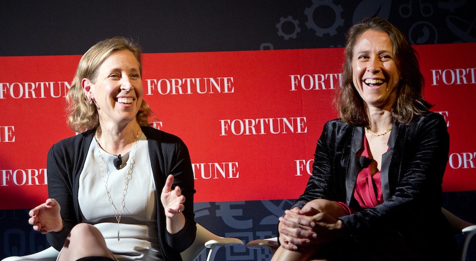 At left, YouTube CEO Susan Wojcicki. Photo by Fortune Live Media.