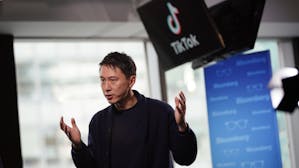 TikTok CEO Shouzi Chew. Photo by Bloomberg.