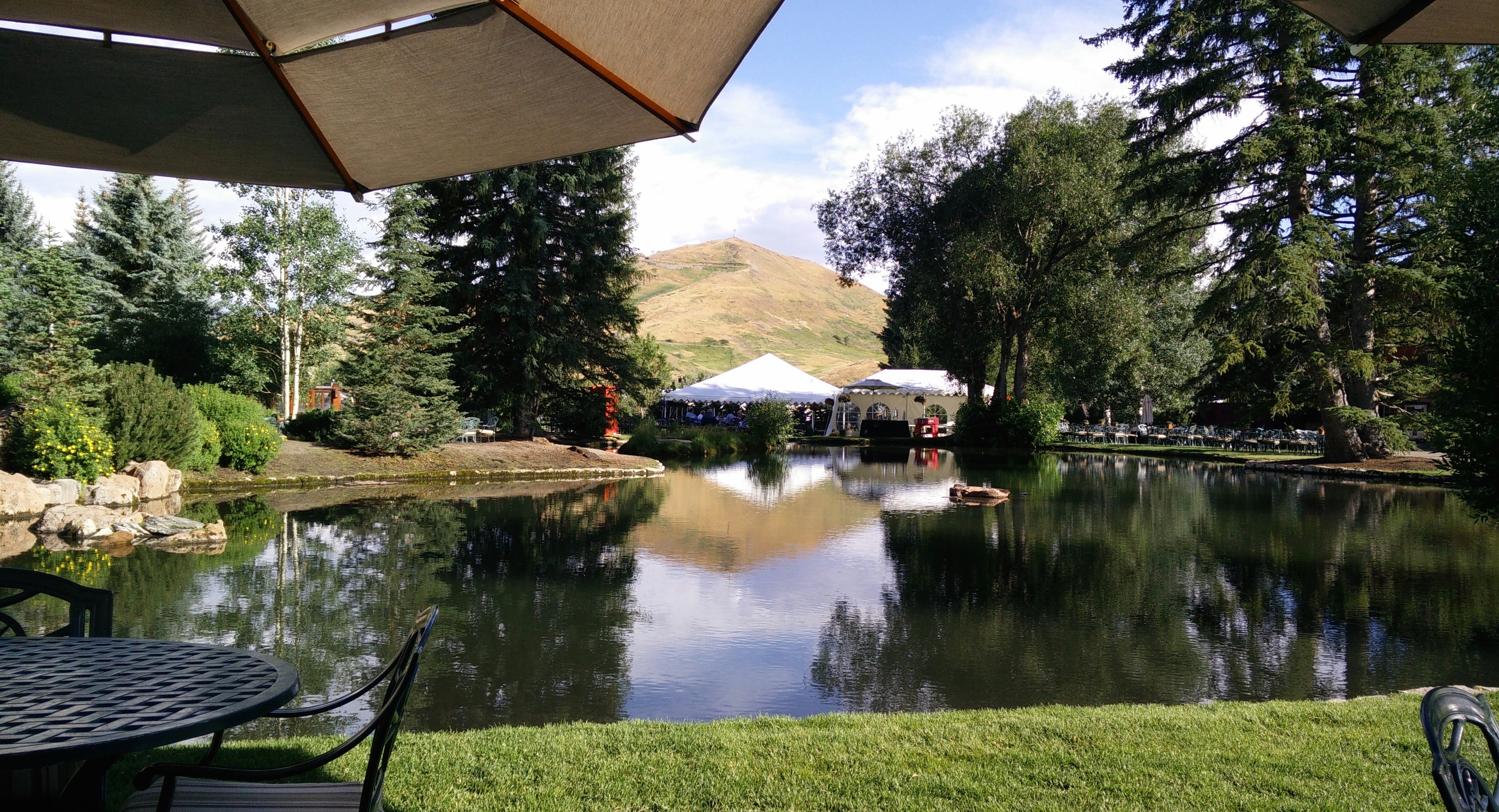 The duck pond where Allen & Co attendees relax and meet. Photo by Amir Efrati.