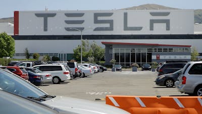 Tesla's Fremont factory, in a photo taken in May 2020.