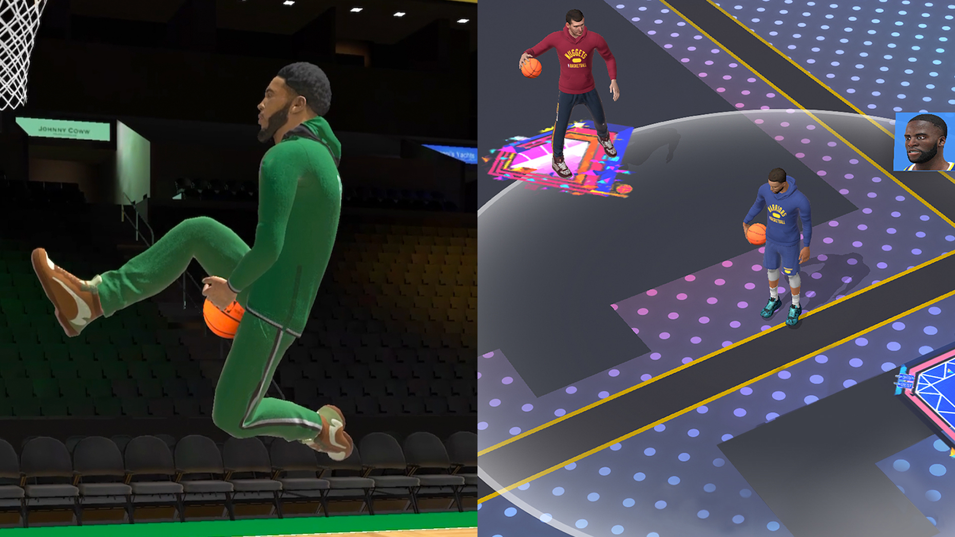 Screenshots from NBA All-World. Credit: Niantic, HypGames, NBA, and NBPA.
