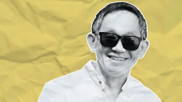 Mysten Labs co-founder and CEO Evan Cheng. Photo by Mysten Labs. Art by Mike Sullivan.