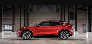Starting late next year, Ford will introduce a lithium-ion-phosphate battery with cell-to-pack technology in its flagship electric Mustang Mach E SUV. Photo: Courtesy Ford 