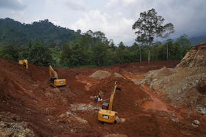 A nickel mine in Indonesia, which is not among the countries included in a bill that attempts to create a non-Chinese supply chain for EV batteries. Photo: Bloomberg.