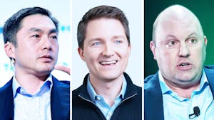 From left: Sequoia's Alfred Lin, Bessemer's Kent Bennett and A16z's Marc Andreessen. Photos by Getty; Bessemer; Bloomberg