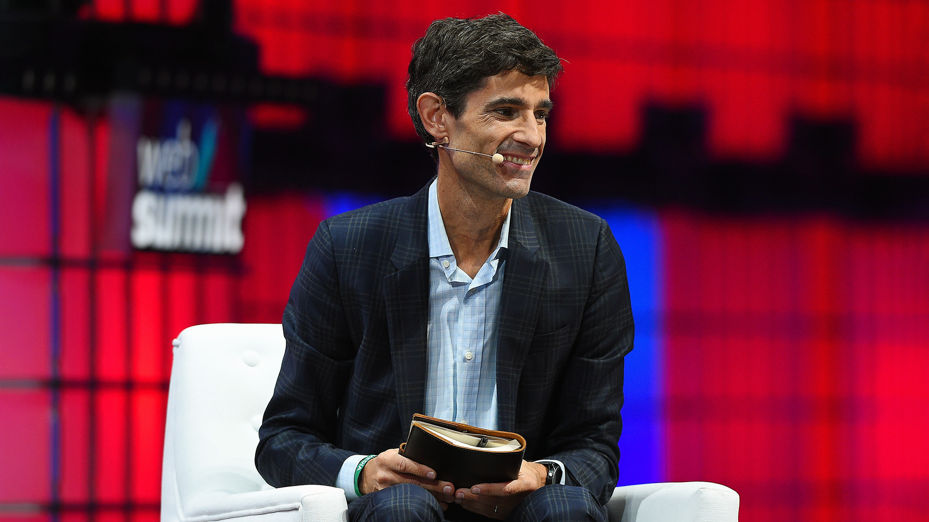 Nick Thompson at Web Summit 2021 in Lisbon, Portugal. Photo from Getty Images