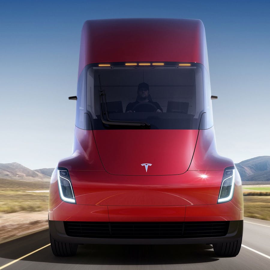 Three years late, Tesla CEO Elon Musk delivered the company's first Semi big rig truck. (Photo: Courtesy Tesla) 