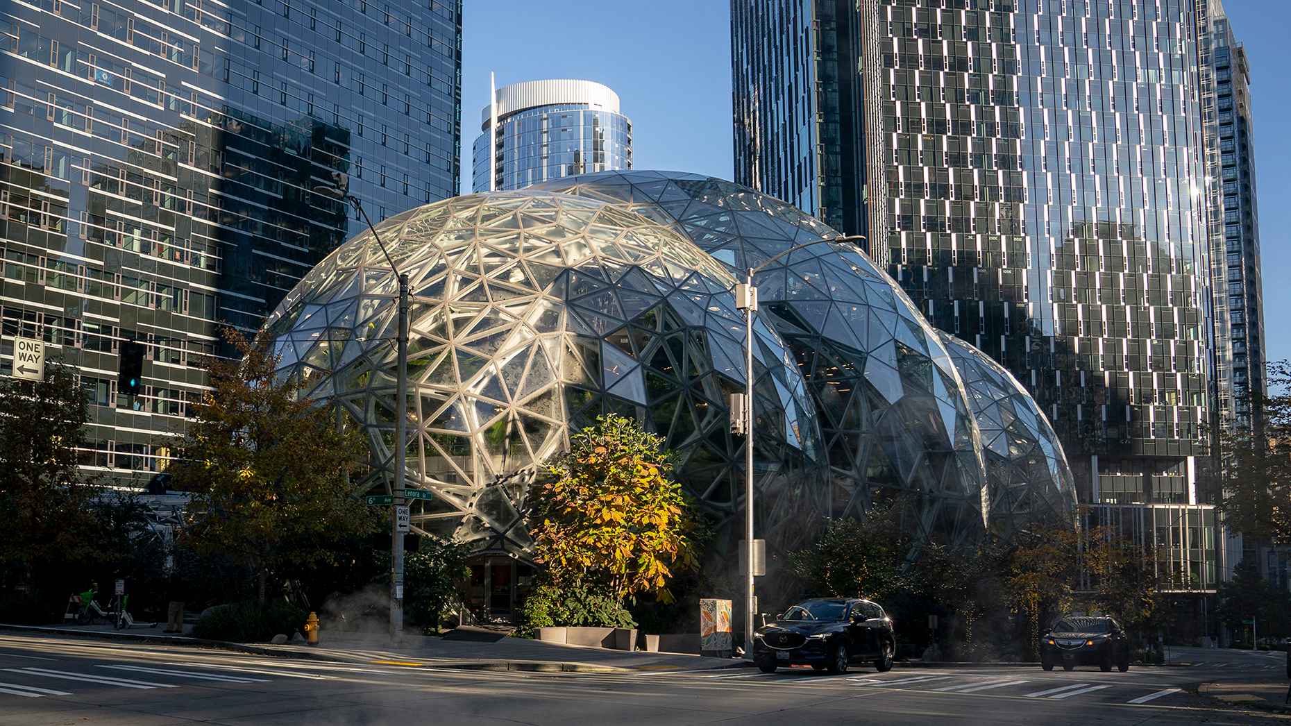 Amazon headquarters in Seattle. Photo by Getty.