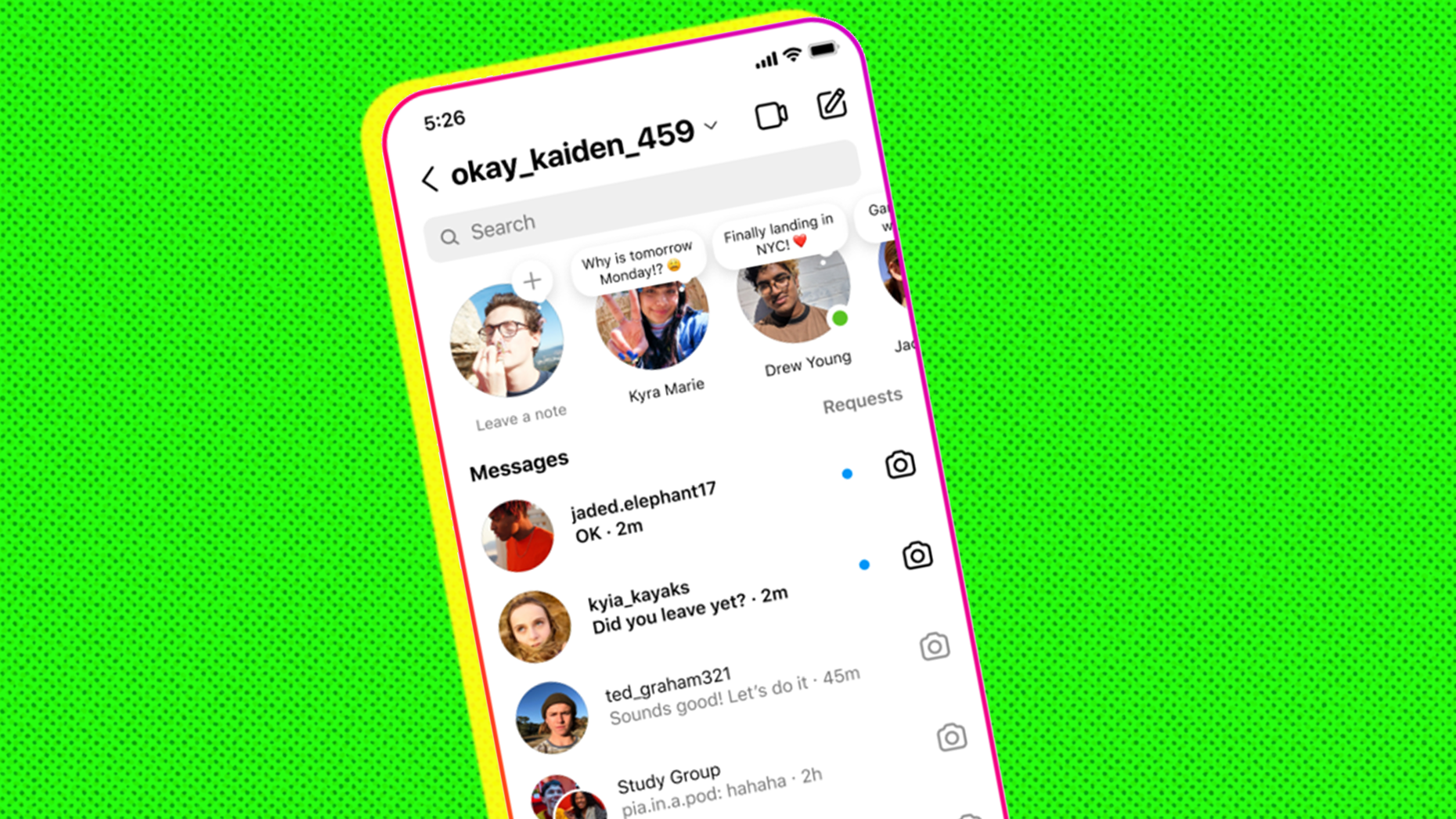 Instagram's new Notes feature. Photo: Meta 