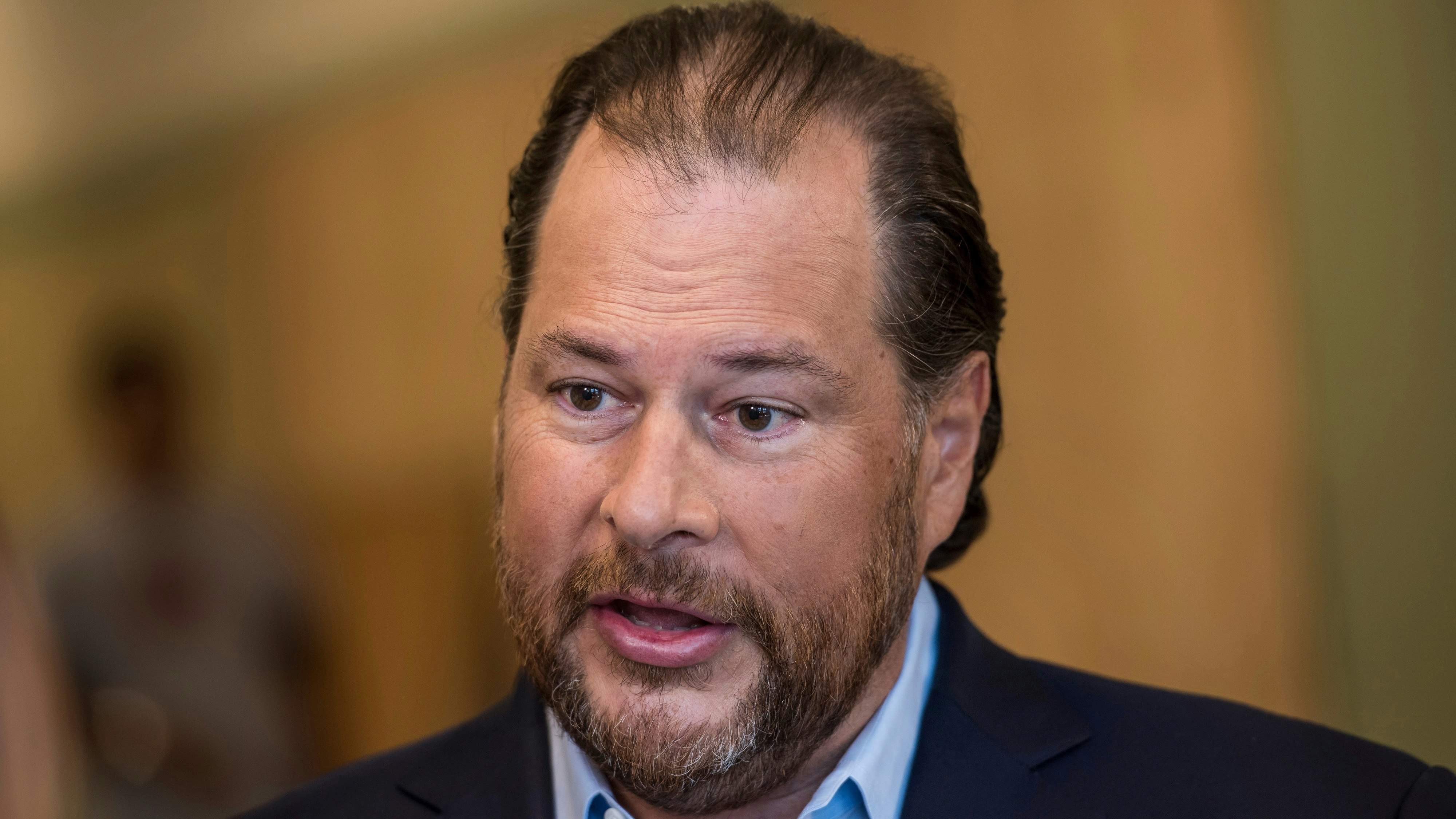 Salesforce CEO Marc Benioff. Photo by Bloomberg.