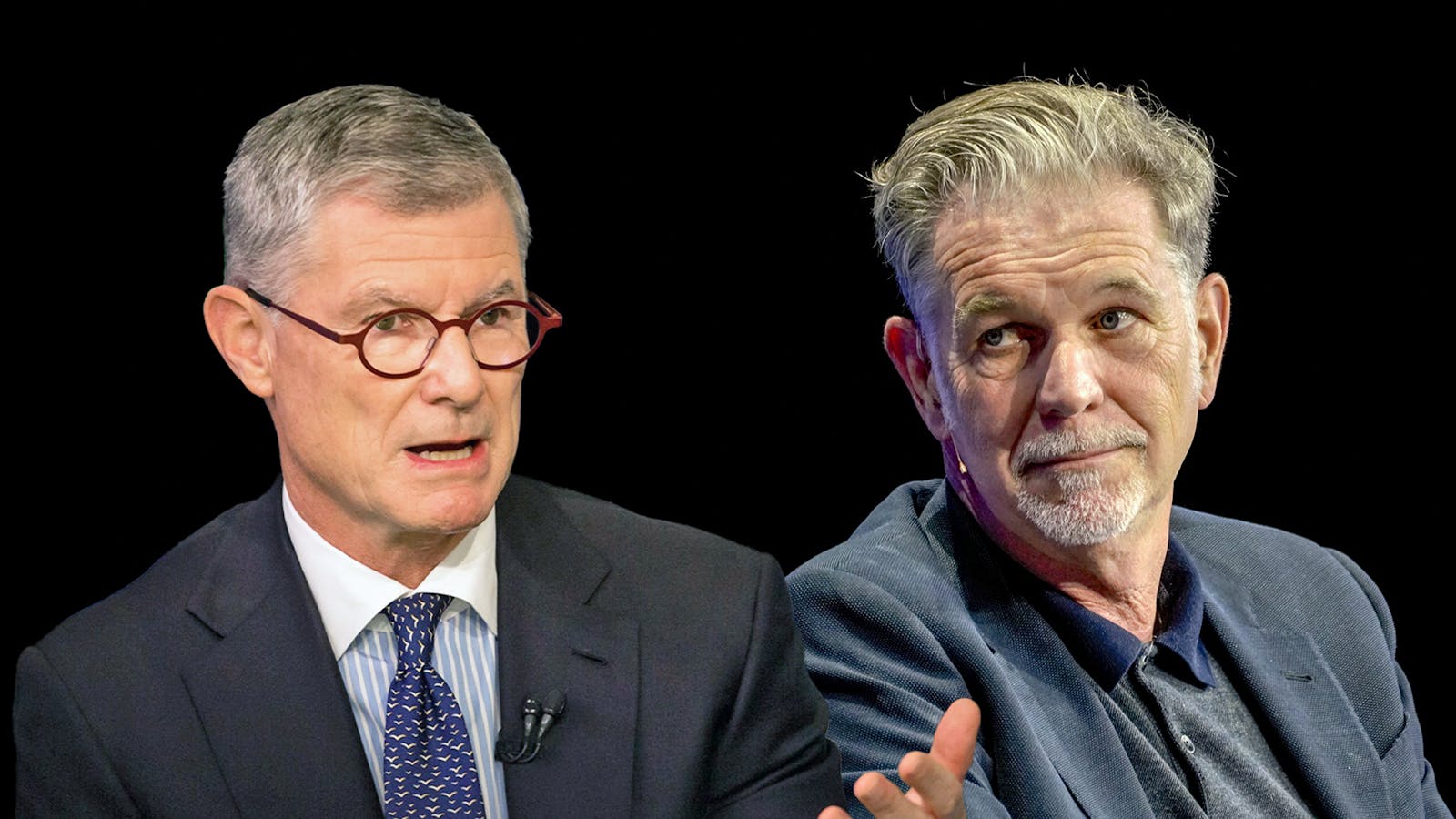 Barry McCarthy and Reed Hastings. Photos by Bloomberg. 
