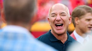 Amazon founder Jeff Bezos at a Kansas City Chiefs game in September. Photo by Getty Images