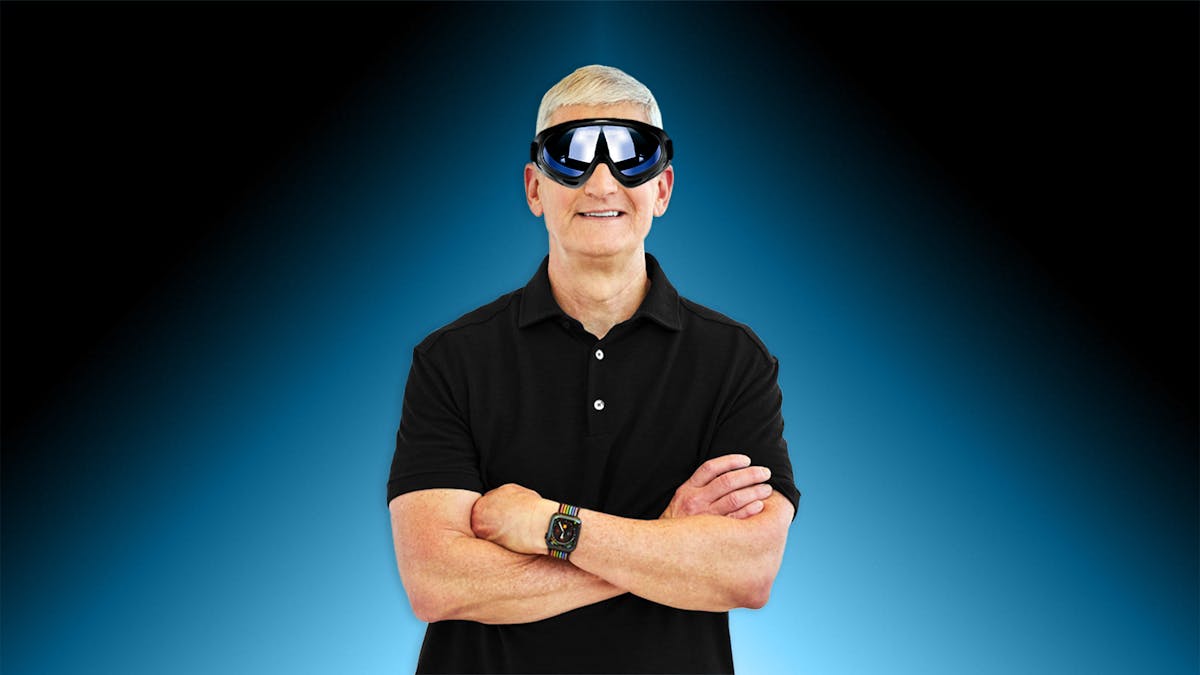 Apple CEO Tim Cook. Photoillustration by Getty Images/Shutterstock and Shane Burke