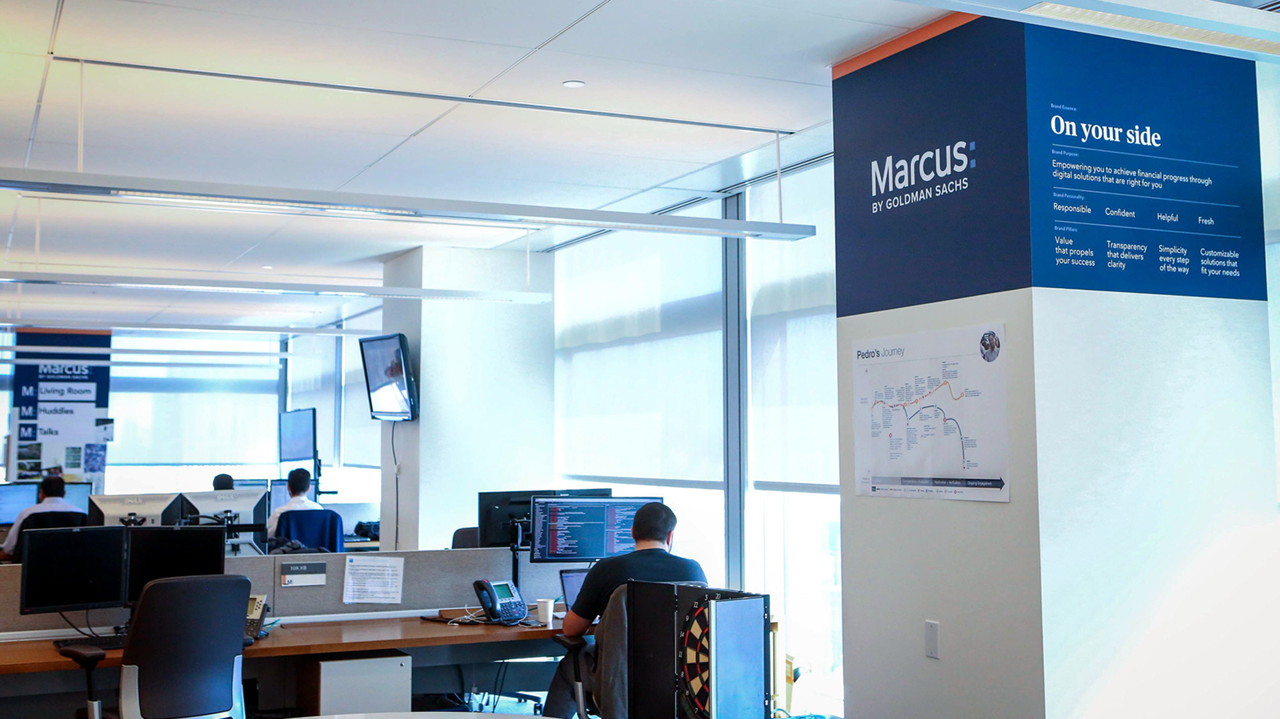 Goldman Sachs' plan to scrap big pieces of its unprofitable digital bank, Marcus, is viewed as a warning sign by some tech workers in finance. Photo by Bloomberg.