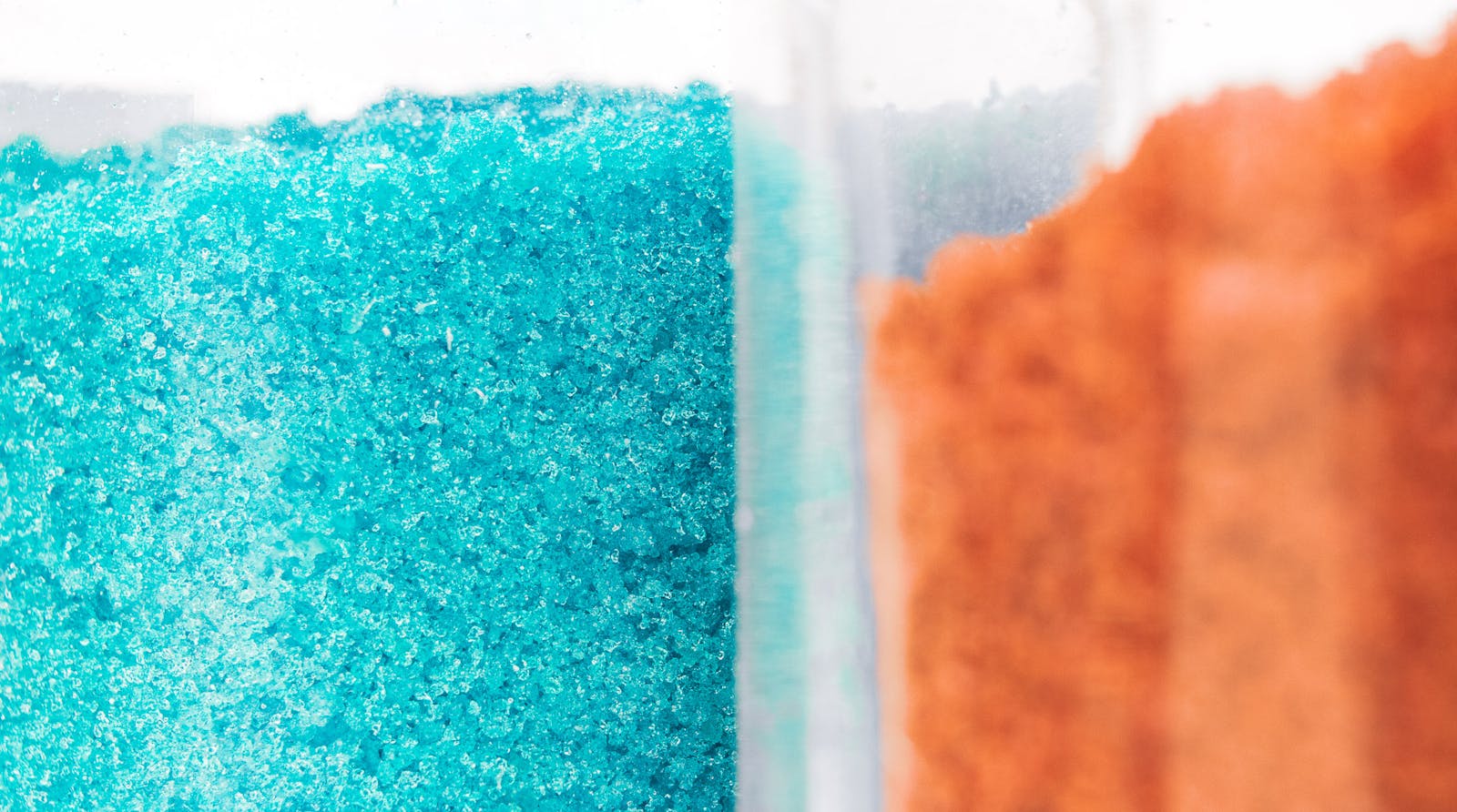 Left to right, battery-grade nickel sulphate and cobalt sulphate, both produced in Finland. Photo: Courtesy Finnish Minerals Group. 