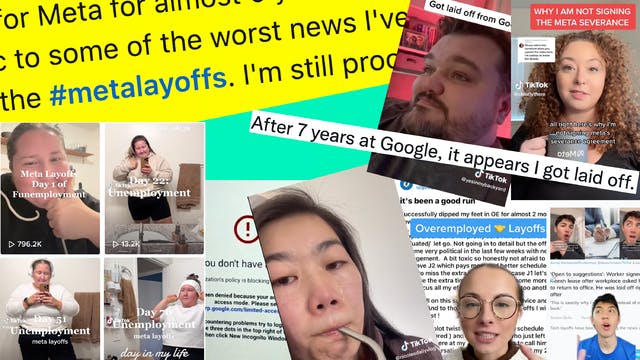 At Google, Meta and Other Tech Companies, the Layoffs Are Streaming Live on TikTok