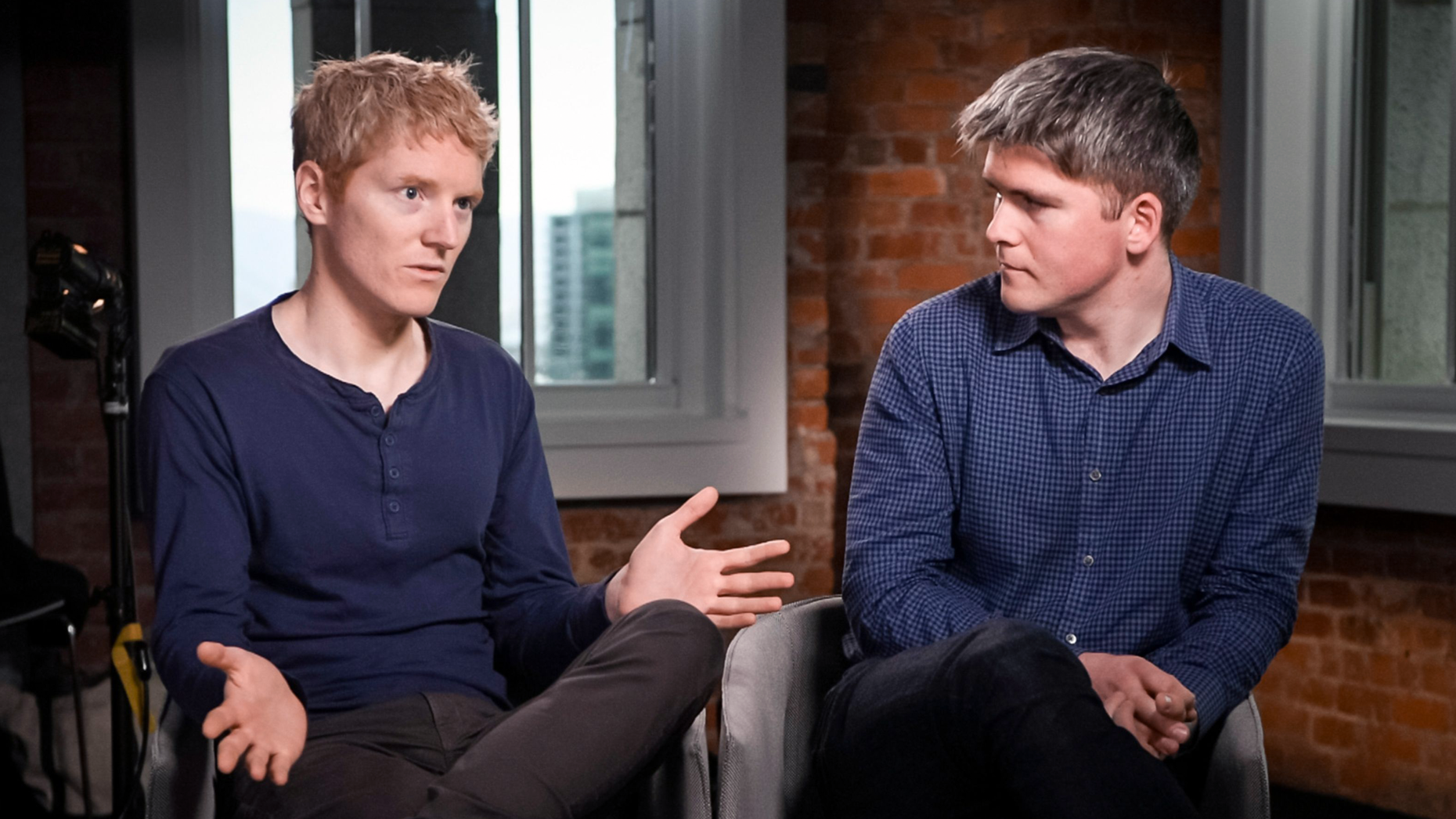 Stripe founders Patrick Collison, left, and John Collison. Photo by Bloomberg.
