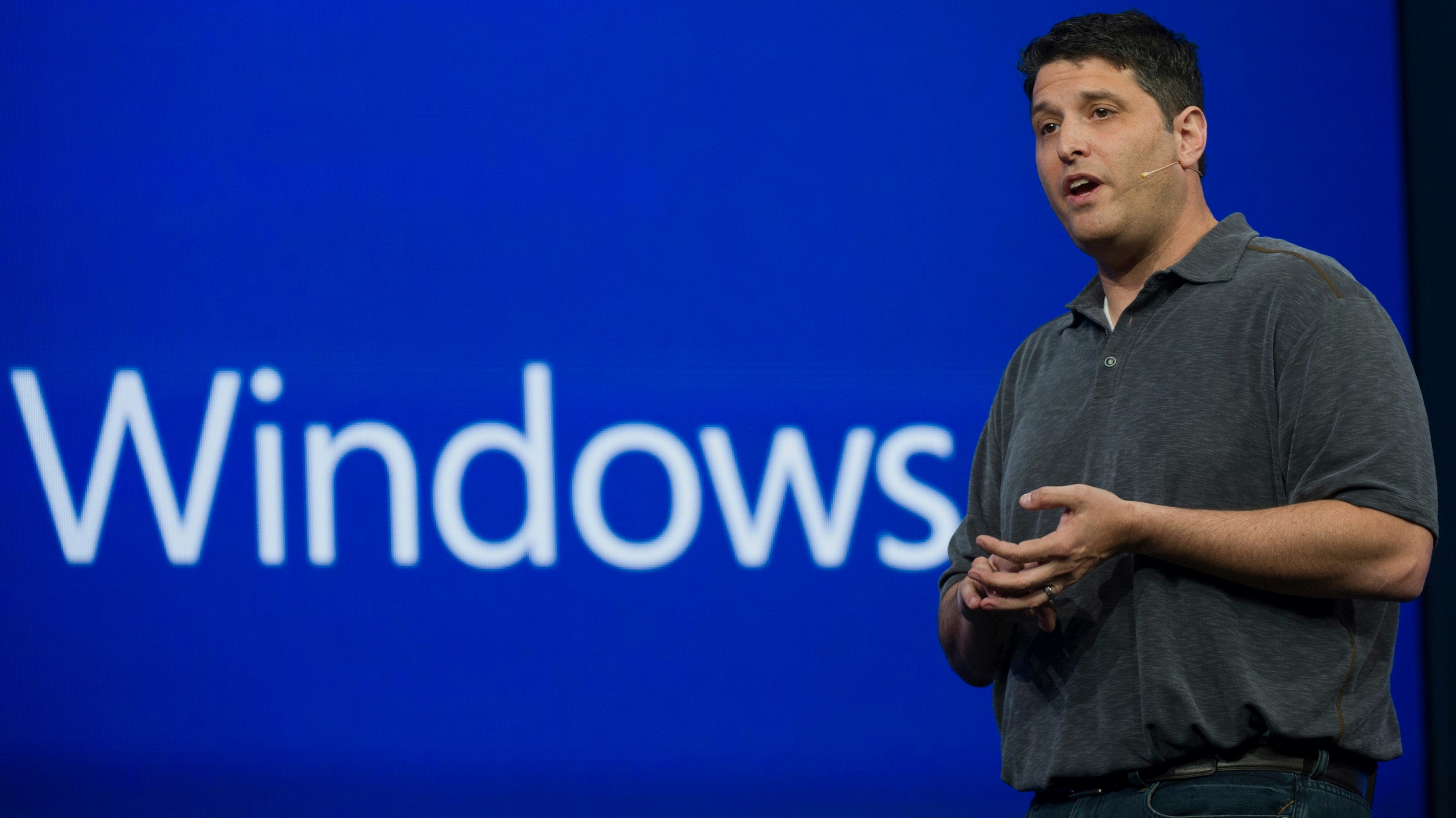 Microsoft's VP for Windows and Devices Group, Terry Myerson. Photo by Bloomberg.