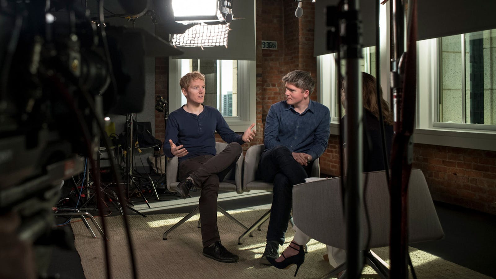 Patrick Collison, CEO and co-founder of Stripe, left, and John Collison, president and co-founder of Stripe. Photo by Bloomberg.