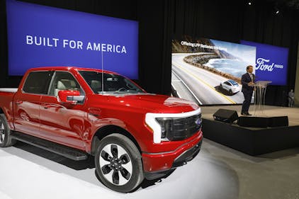 Last month, Ford CEO Jim Farley describes the company's new battery-building association with Contemporary Amperex Technology Ltd, China's largest battery manufacturer. Photo: Bill Pugliano/Getty 