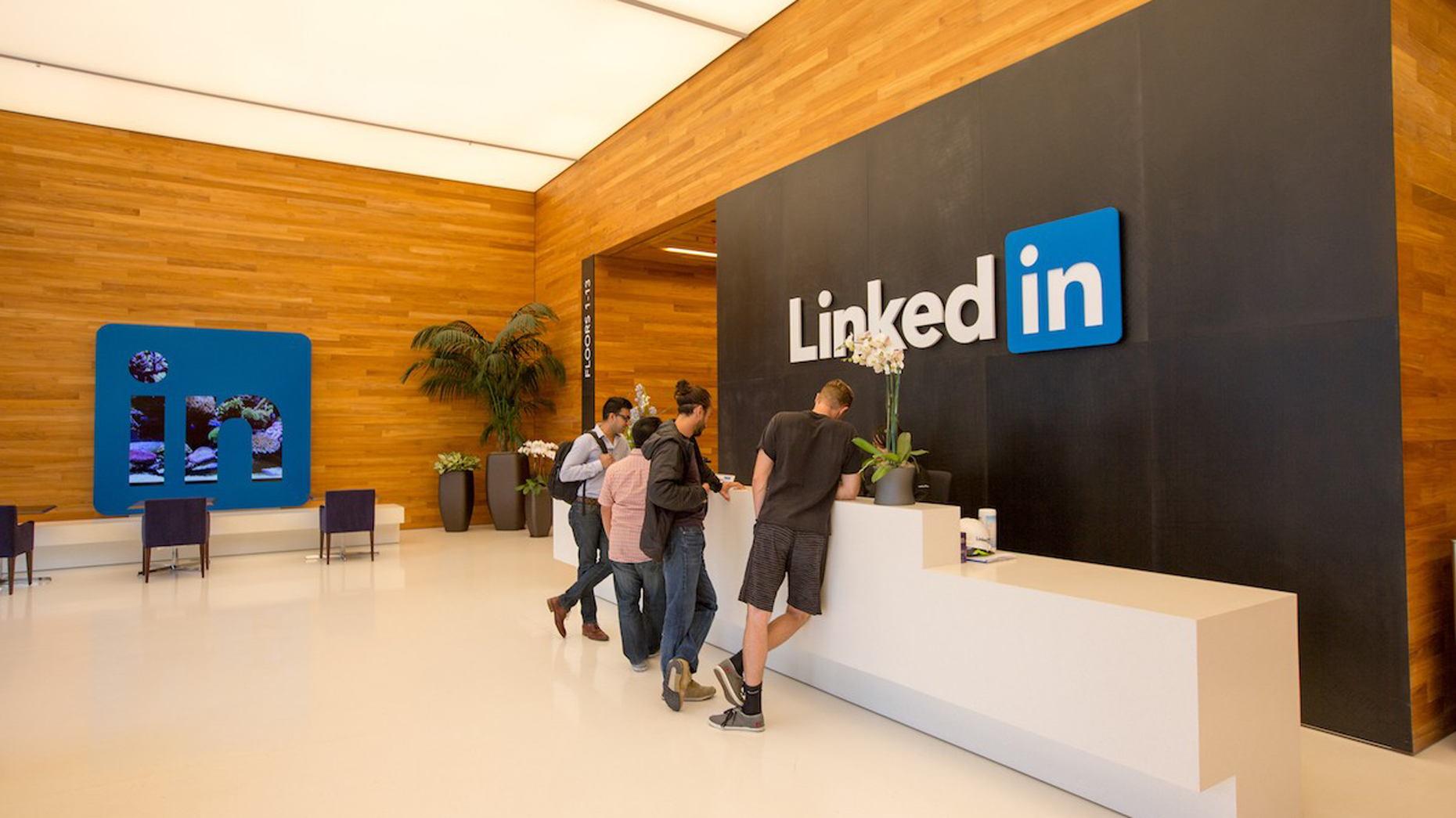 LinkedIn's San Francisco office lobby. Photo by LinkedIn.