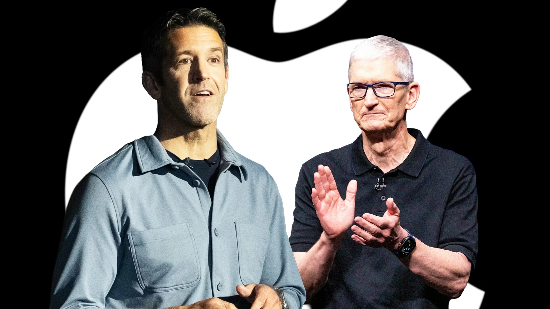 John Ternus, left, and Tim Cook. Photos by Getty Images